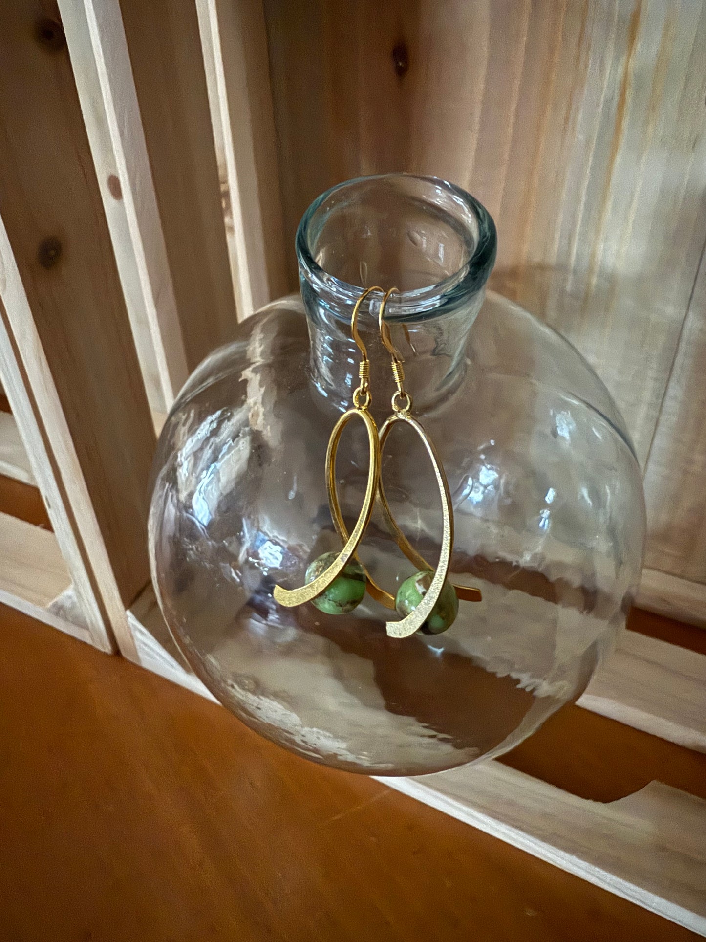 Green Turquoise Dangle Earrings