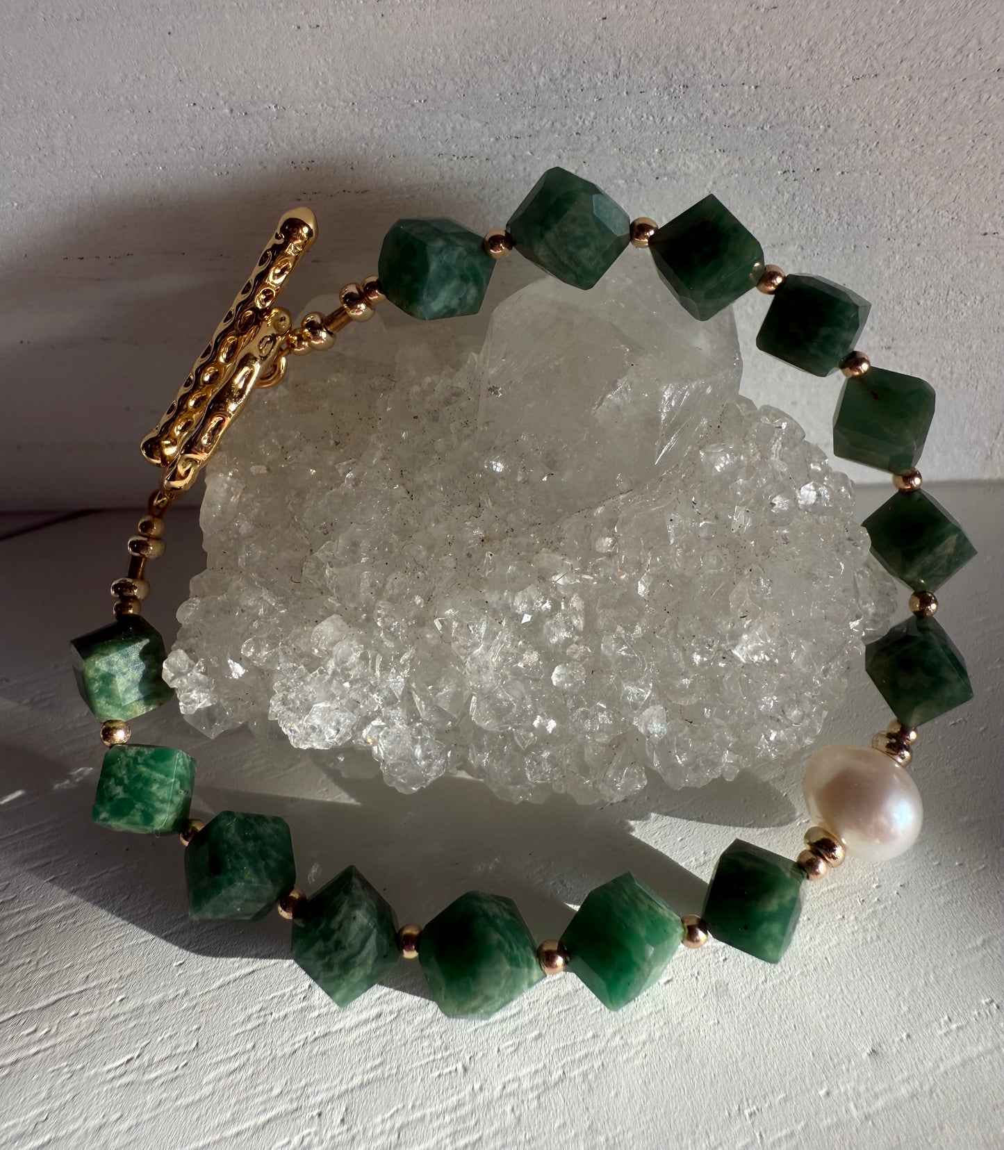 Jade and Pearl Bracelet