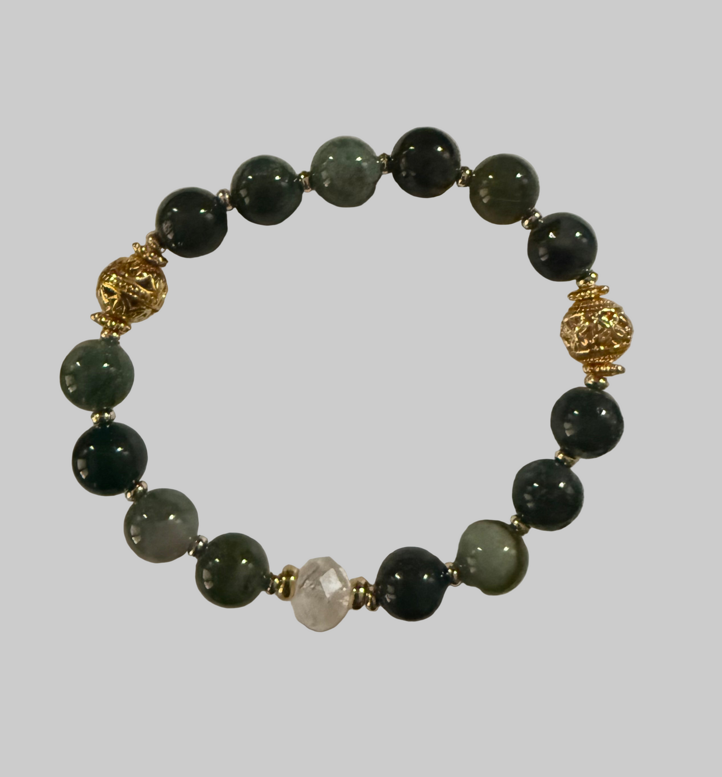 Emerald Bracelet with Gold Plated Accents