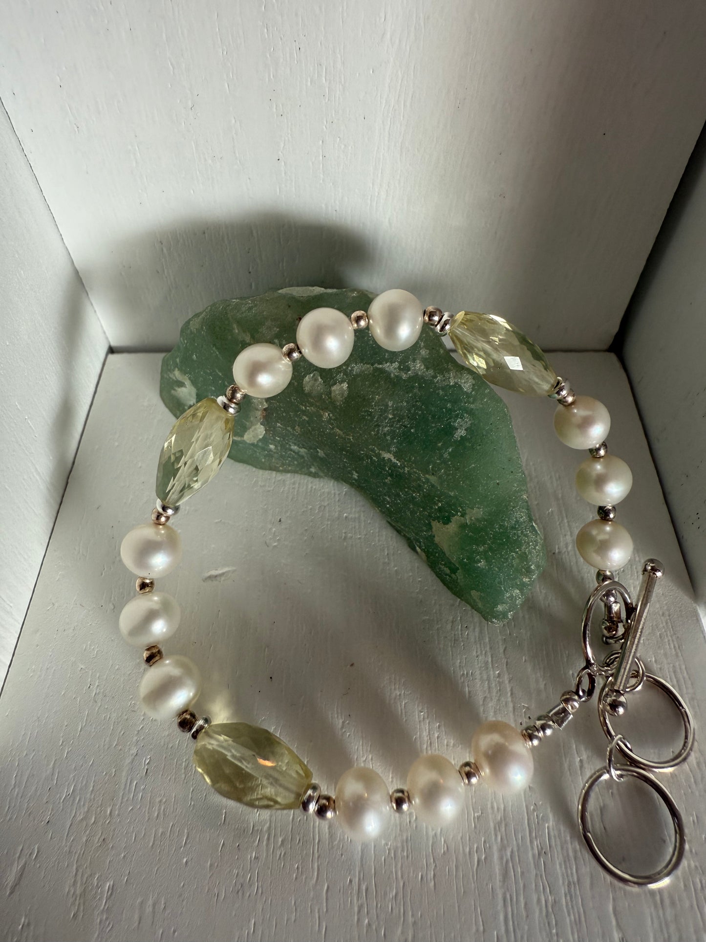 Pearl and Lemon Quartz Bracelet
