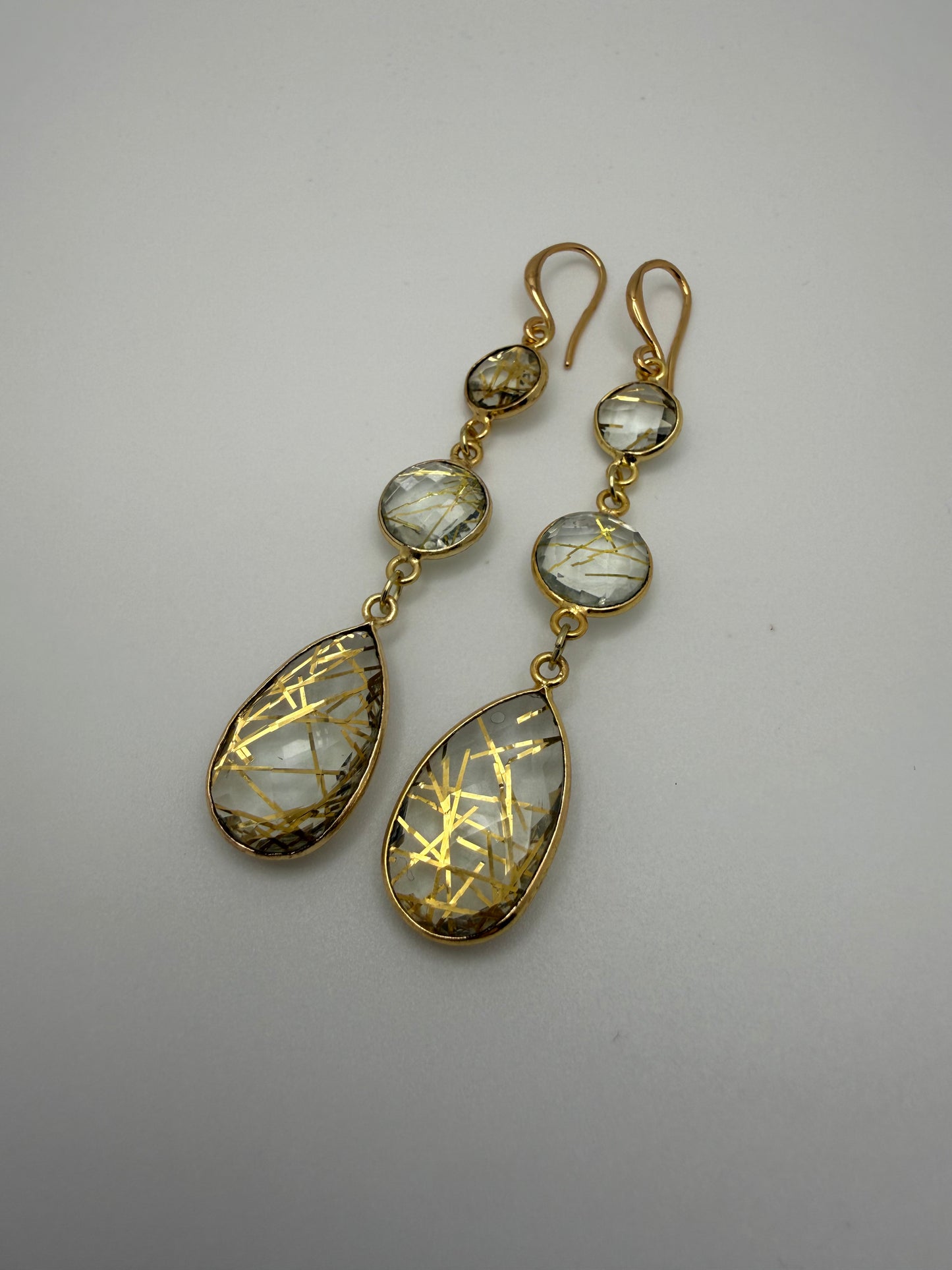 Golden Rutilated Quartz Earrings