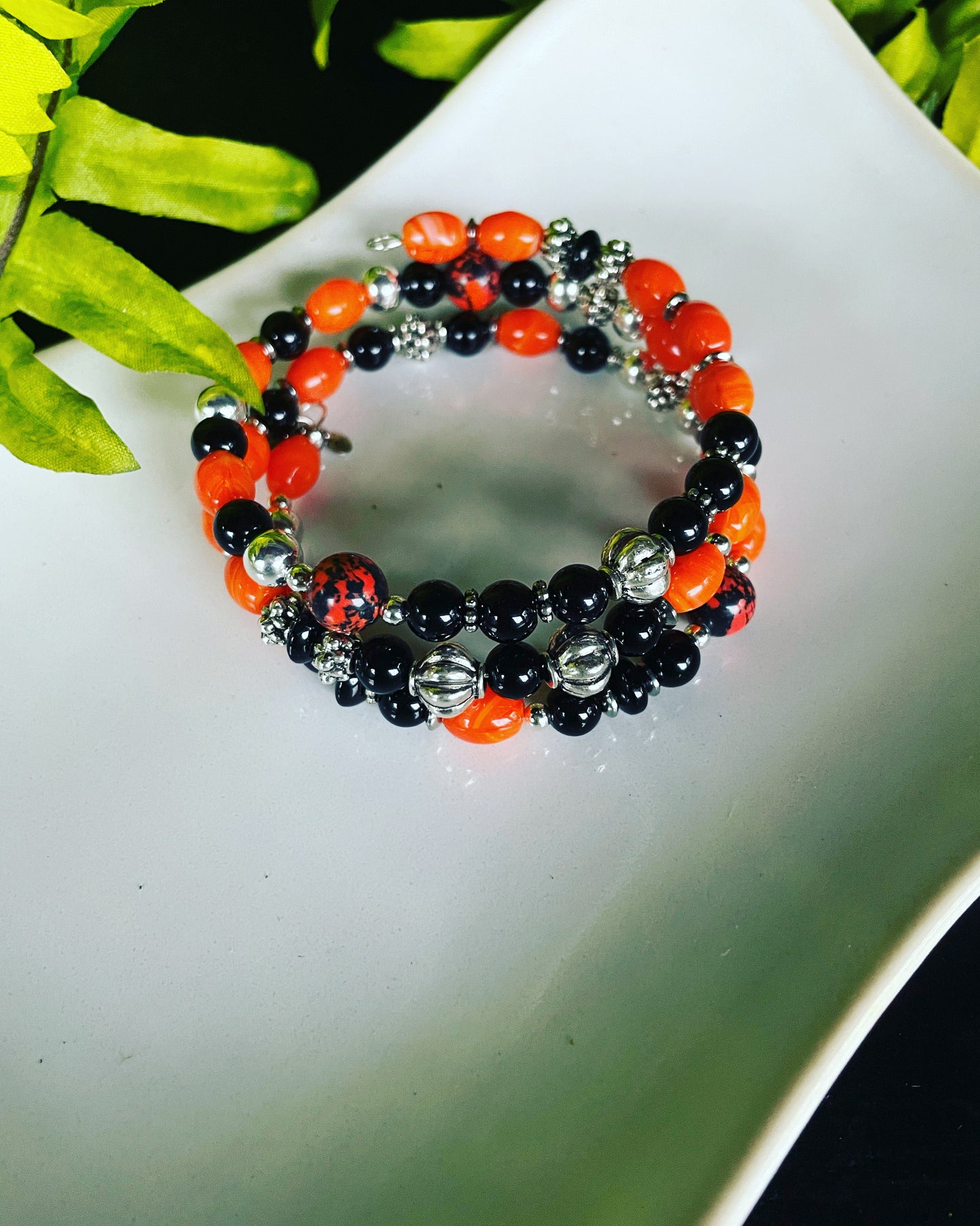 Black and Orange Boho Bracelet