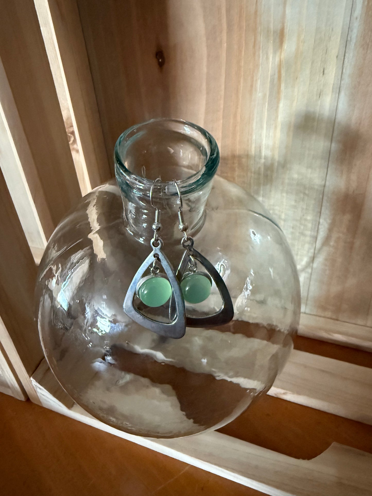 Prehnite Dangle Earrings