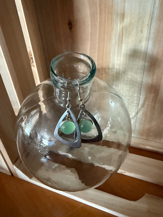 Prehnite Dangle Earrings