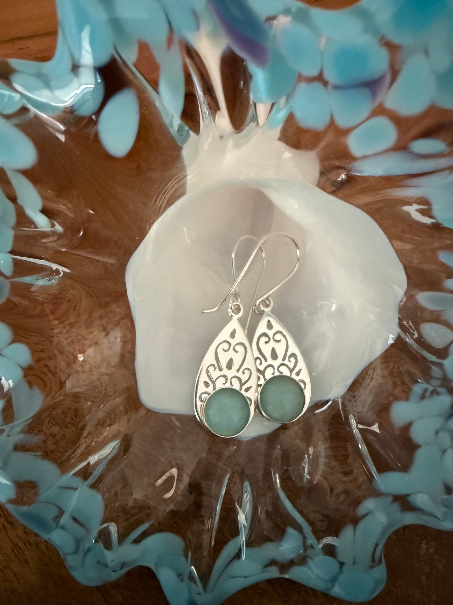 Sterling Silver with Amazonite Cabochon