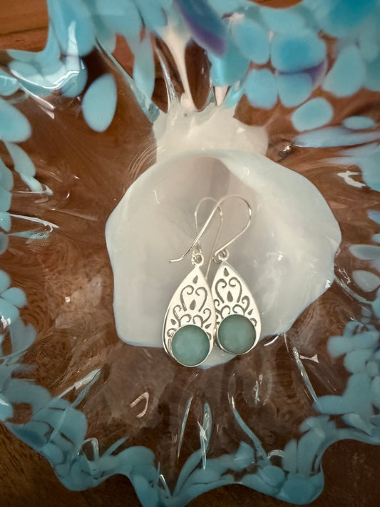 Sterling Silver with Amazonite Cabochon