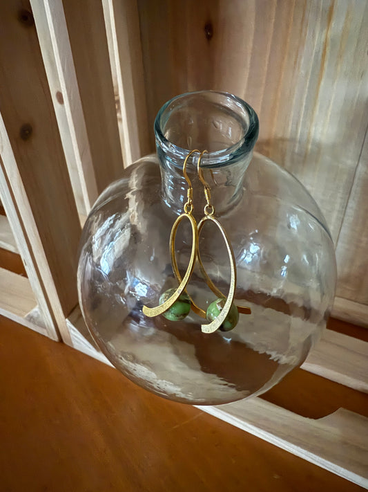 Green Turquoise Dangle Earrings
