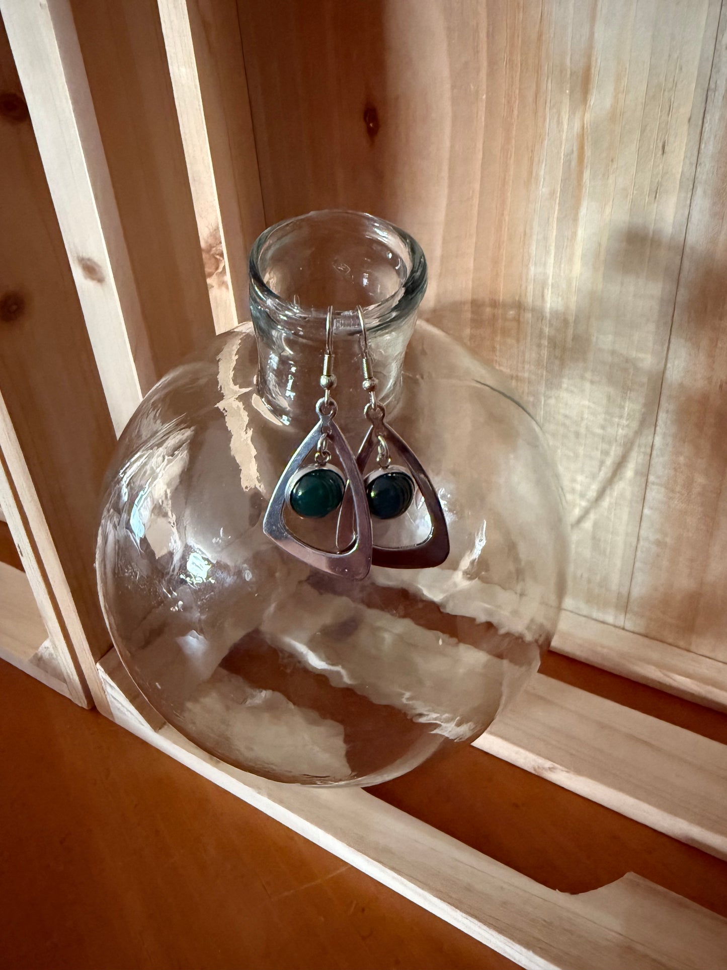 Green Onyx Dangle Earrings