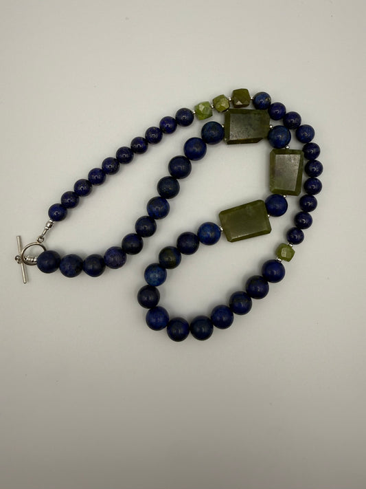 Lapis Lazuli and Garnet Necklace