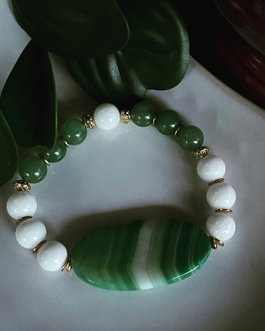Green and White Bracelet