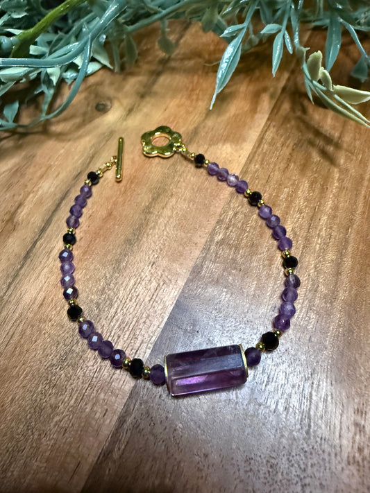 Amethyst and Black Spinel Bracelet