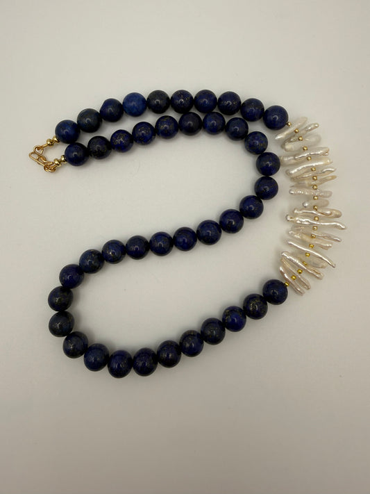 Lapis Lazuli and Pearl Necklace