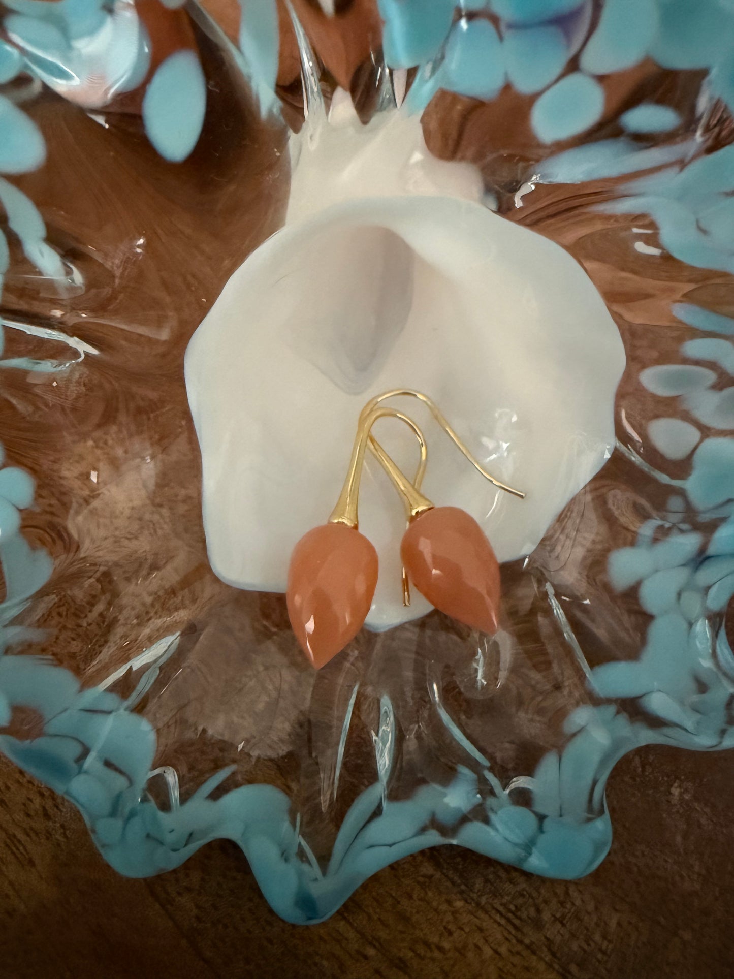 Peach Moonstone Earrings