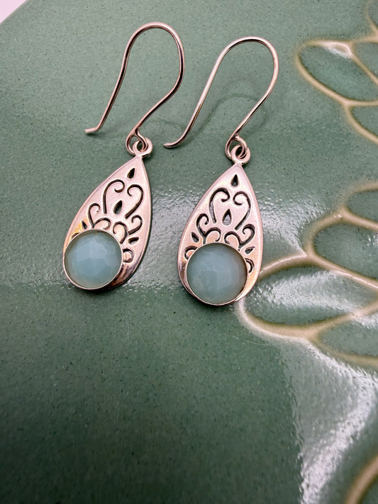Sterling Silver and Amazonite Earings